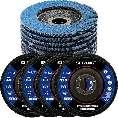 12 discos de láminas de 115 mm de diámetro x 22 mm de grano 40 60 80 120 discos abrasivos T27 para amoladora angular máquina pulidora