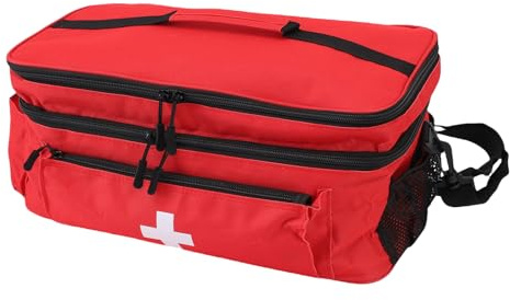 Oreilet Medizinische Notfalltasche, First Responder Trauma Medikamententasche, Erste-Hilfe-Sets, Aufbewahrungstasche für Rettungssanitäter, EMS, Hauskrankenpfleger, Rot