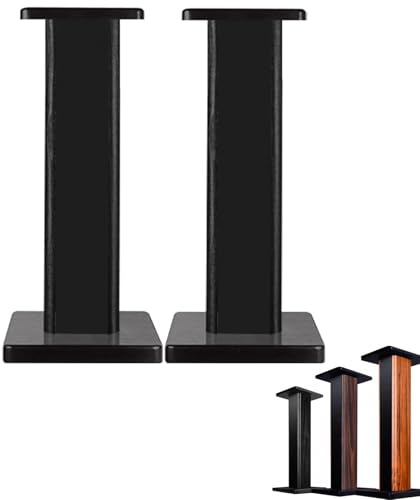 Soporte Altavoz Pie 60cm - Estante Libros Suelo Madera Maciza, Experiencia Escucha Mejorada para Altavoces Satélite y Home Cinema (Antideslizante)