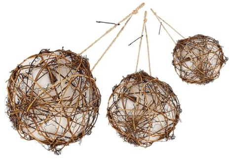 Supvox 3 Stücke Kugelförmiger Vogelnistkasten Gewebter Vogelnest-materialhalter Nistmaterial DIY Vogelnest-zubehör Nistmaterialien Für Vögel Vogelnestfüllmaterial