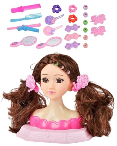 Cabeza de muñeca para niños para peinar el cabello - Kit de cabezas de muñecas para niñas, juego de muñecas de maquillaje seguro e inofensivo | Peinados Peinados Dolli Para Cumpleaños Navidad Día Del