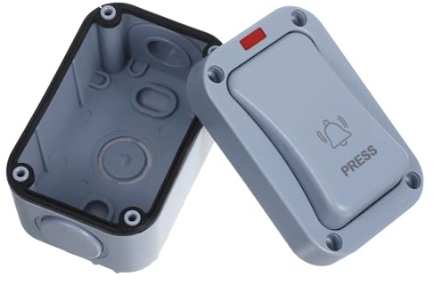 SMASOLO Interruptor Pulsador para Exteriores Botón de Timbre Iluminado con Montaje Superficie Resistente al Agua y Polvo Adecuado para Sistemas de Apertura de Puertas y Control de