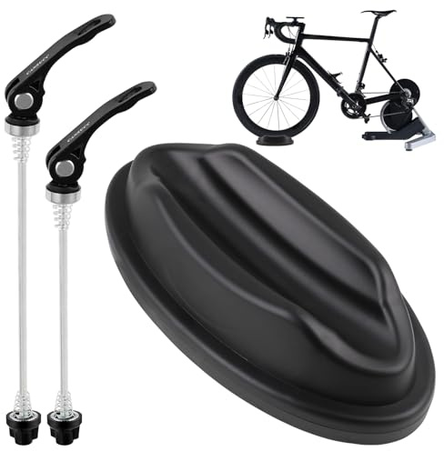 Fzyisw framhjulsstöd rulltränare riser block 2 stycken snabbkopplare cykelset, aluminium quick release framaxel och bakhjul axel, cykel snabbkoppling för vägcykel MTB inomhus träning