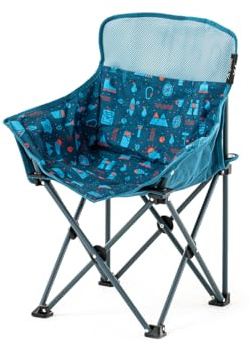 qeedo Johnny Junior Kinder-Campingstuhl faltbar bis 145 cm sicher – Leichter Kinder-Faltstuhl mit Einklemmschutz, robustem Stahlgestell, Polyesterbezug und Transporttasche