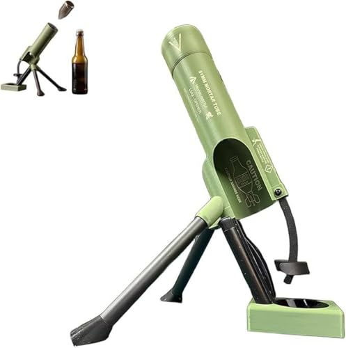 Apribottiglie a forma di mortaio da birra, lancia-tappi tattico, a mani libere, progettato per uomo, ideale per riunioni di famiglia, bar e decorazione per ufficio - verde.
