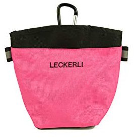 ADORRES Mit Wunschname möglich. Futtertasche, Trainingstasche, Leckerlitasche für Hunde, Futterbeutel mit Magnetverschluss und Kotbeutelfach, Leckerlibeutel Magnetic Pink Edition