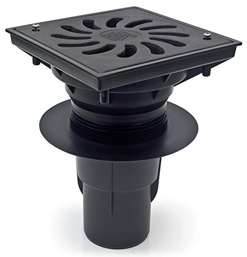 MCH Hofablauf-Kanalisationsschacht - Gußeisenrost - befahrbar - Belastung bis 12500 kg- 245x245 mm - (331-z)