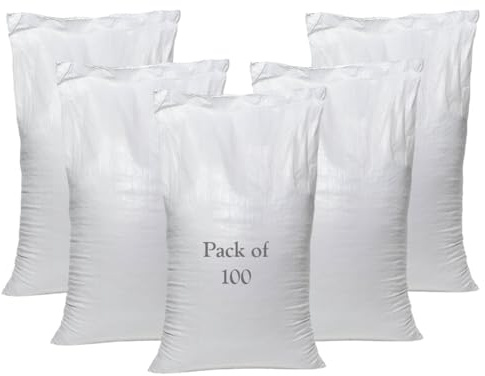 100 bolsas de tejido, sacos de escombros de polipropileno, 55 x 83 cm