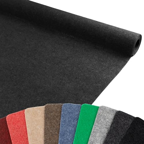 Moquette aiguilletée Rips Malta - Anthracite, 2,00m x 3,00m, Moquette au Mètre Réutilisable | Cértifiée avec Résistance au Feu B1 | Moquette Foire Stand