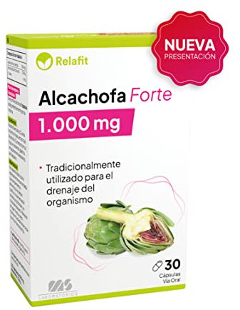 Alcachofa Forte 1.000 mg – 30 Cápsulas | Suministro para 1 mes | Detox para el organismo | Depurativo, digestivo y diurético | Relafit - Laboratorios MS