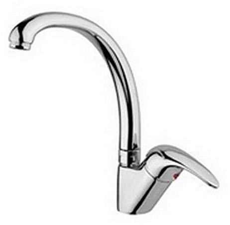 Paffoni ND181CR Miscelatore Lavello Cucina Monoforo con Canna Orientabile, Design Italiano Moderno