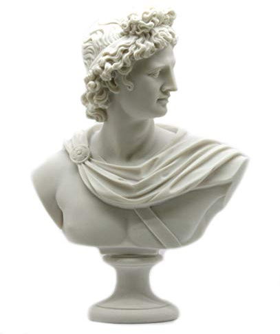 Apollo Statue griechischer römischer Gott Büste Kopf Statue Alabaster Skulptur handgefertigt 12,6