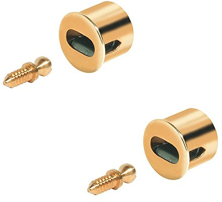 Gedotec Möbel-Schnäpper Perfekt-Kugelschnapper Ø 15,5 mm - Tiefe 14 mm Türschnapper zum Einpressen | Stahl vermessingt | Türverschluss mit Stiftschraube | Möbelbeschläge | 2 Stück