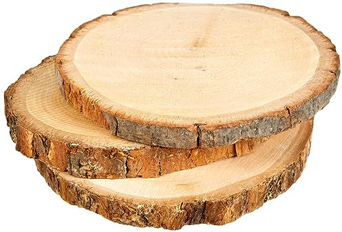 Rayher Birkenscheiben rund, Durchmesser 10-12cm, 3 Stück