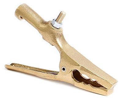 WELDCUT Masseklemme Alligator 350 Massezange Erdklemme 350A Erdungszange aus Messing für E-Hand-, MIG/MAG-, WIG-Schweißgeräte | hohe Qualität und Leitfähigkeit | mit Messing-Backen