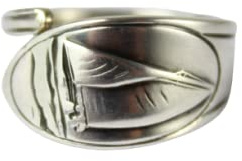 Besteckschmuck Ring mit Sportmotiv, (SEGELN) ca. 55 (17,5) Ring aus Besteck Schmuck