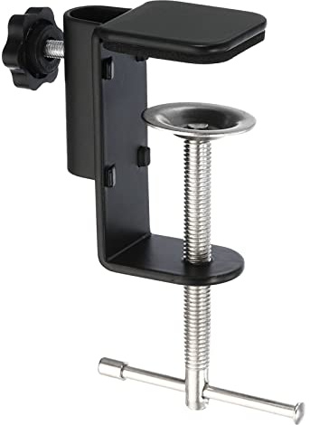PATIKIL 0.51 Agujero Diá. Escritorio Mesa Montaje Abrazadera, Universal C Forma Escritorio Abrazadera con Ajustable Tornillo para Micrófono Brazo Lámpara Soporte, Negro
