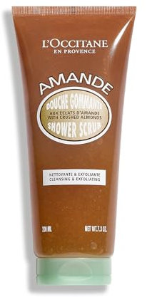 L'OCCITANE Almond Shower Scrub 200ml, Vegan Exfoliating Body Scrub with Sweet, Fresh Scent, Luxury Clean Beauty Skin Cleanser for All Skin Types