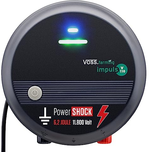 VOSS.farming Impuls V110, 230V Weidezaungerät, Elektrozaungerät, Weidezaun, Einzäunung von Pferden, Galloways, Rindern, Schafen, Schweinen, Geflügel, Wildtierabwehr, Wolfsabwehr
