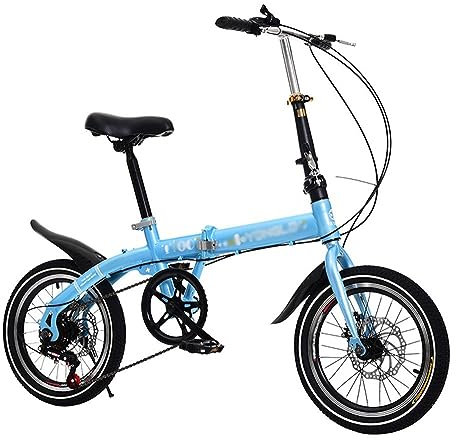 Kcolic 16 Zoll Faltrad, Mini Leichtes Studenten Faltrad, Rahmen Aus Kohlenstoffstahl Komfortsattel Campingfahrrad Stadtfahrrad C,16inch