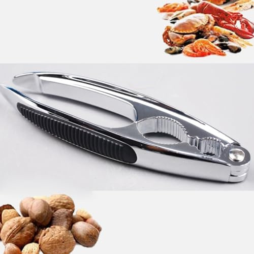 C.J Homedy Nutcrackers, Stainless steel Heavy Duty Nut Crackers with Non-Slip Handle, an Opening Tool for Nutcracker, Walnuts, Hazelnuts, Almonds, Pecans and Seafood