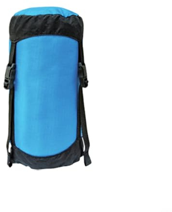 Dunjacka kapsel kompressionspåse, utomhus camping pack komprimering saker säckväska, 40D silknylon ripstop vattentät förvaring bärväska för camping utomhus vandring resor (L blå)