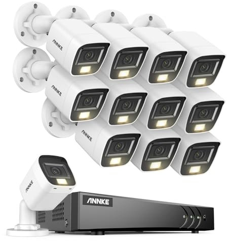 ANNKE 16CH 3K Security Camera System with Audio/Mic, 3K Lite Surveillance AI DVR and 12 x 3K 2960 * 1665 CCTV Camera with Dual Light, Human/Vehicle Detection, IP67, Color Night Vision, No Hard Drive