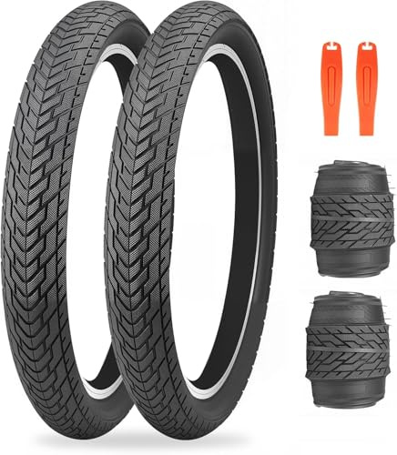 ZUKKA Set Paar Fahrradreifen 20x 2,35 Zoll Faltbar Reifen 30 TPI Fahrrad Mantel Ersatz für Mountainbike BMX Freestyle Kids Bike Cruiser Bike Faltrad