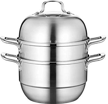 28cm Stainless Steel Steamer Pot 3 Tier Thickened Composite Bottom for Gas & Induction Cooker - Cook Healthy Meals Easily