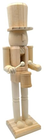 QUMIIRITY Unfinished Wooden Nutcracker DIY Kit Decoración Navidad Kit Manualidades Cascanueces Adorno para Pintar Creativo Ornament Decorativo