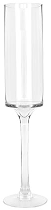 DRW Jarron de Suelo con pie de Cristal Transparente 12,5x13,5x61cm