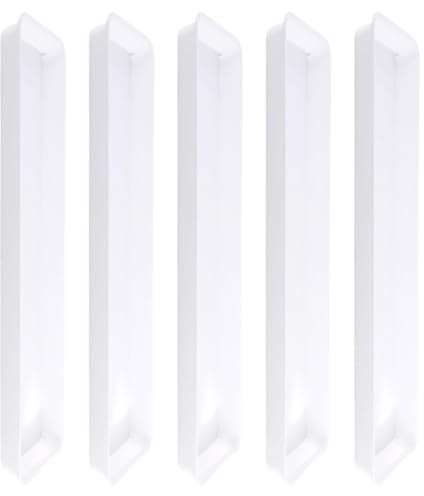 LOVIVER 5x Plant Saucers Planter Trays Compact Rectangular Sturdy Flower Pot Saucers Plant Drip Trays for Windowsill Courtyard Garden, White