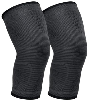 Evapure Knee Support Brace 2 Pack, Great Support & Full protection, Pain Relief, Injury Recovery, Anti-slip System, Suitable for Various Sports (M)