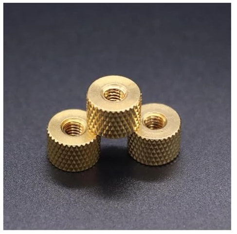 hand tighten nuts， Brass Knurled Thumb Nuts Pack Of 5 M2-M4 For Air Water Cooling Fan PC Case Model DIY(M2.5)