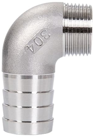 90-Grad-Rohrbogen, 1/8 Zoll, 1/4 Zoll, 3/8 Zoll, 1/2 Zoll, 3/4 Zoll, 1 Zoll, 2 Zoll Außengewinde × 6 mm, 8 10 12 14 15–500 mm Schlauchanschluss, Edelstahl 304, Bogen, 90-Grad-Rohrbogen, Anschlussstück