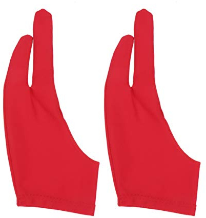 OATIPHO 2pcs Two Finger Drawing Gloves Curved Artist's Gloves for Sketching Protection