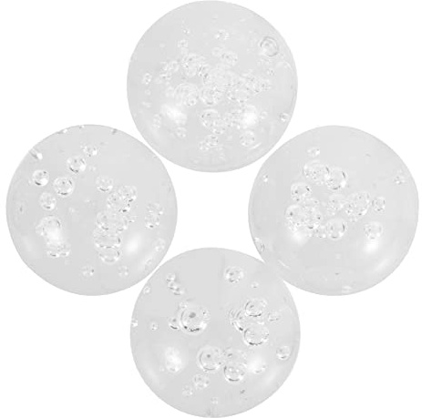 IMIKEYA Glass Bubble Ball Crystal Ball 4pcs for Fountain Fish Tank Desktop Ornament Tabletop Water Feature Handmade Crystal Decoration DIY Rockery Decor