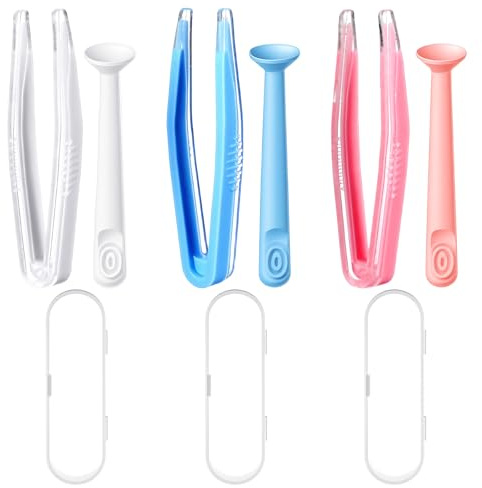 Classicseali 6PCS Contact Tool Remover And Inserter,Portable Contact Lens Remover, Contacts Lenses Applicator Tool with Tweezers Suction Stick Storage Case, for Remove Artificial Eyes Scleral Lenses
