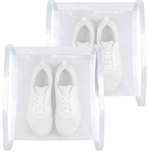 2 unidades de red de lavandería con cremallera, bolsa para secador de zapatos con frenillos, 40 x 40 cm, bolsa de red para lavar zapatillas y secar zapatos, adecuada para lavar zapatillas de deporte y