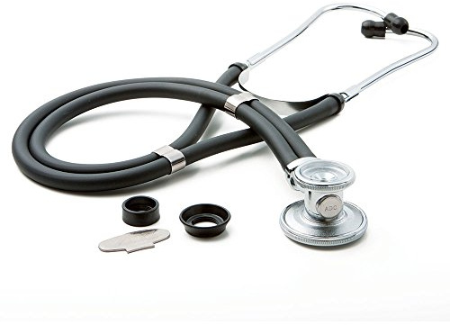 ADC Adscope 641 Sprague Stethoscope with 5 Interchangeable Chestpiece Options, 30 inch Length, Black