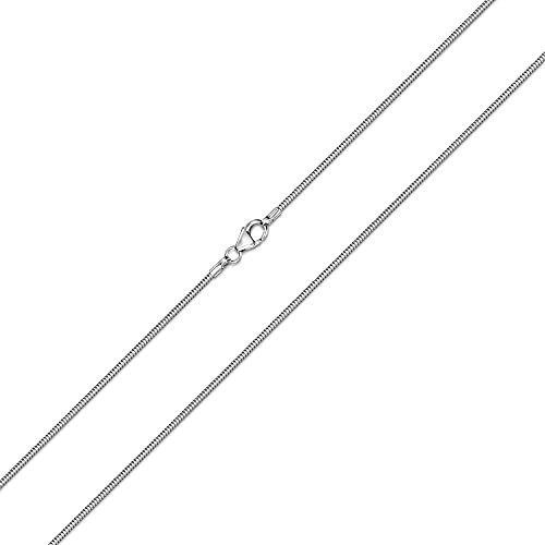 Materia Damen Schlangenkette Silber 925 Halskette 1,2mm rhodiniert K22-45 cm