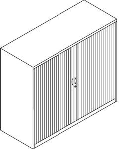 Bisley Rollladenschrank Euro Stahl 2 Fachböden H 1029mm silber/silber