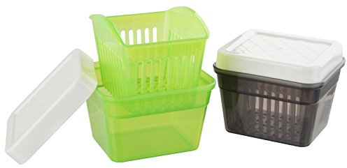 Fackelmann 45483 Dose mit Abtropfsieb, Kunststoff, mehrfarbig