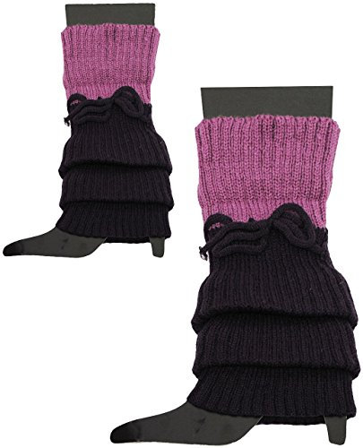 alles-meine.de GmbH Beinstulpen - lila - violett mit Kante - 43 cm - Lange Beinwärmer/Stulpen für Beine - gestrickt - Beinstulpe - Legwarmers - Strick Stulpen/XXL Socken ..
