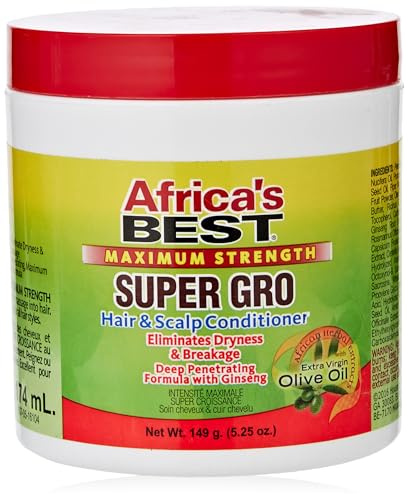 Africa's Best Maximum Strength Super Gro Hair & Scalp Conditioner, 149 g