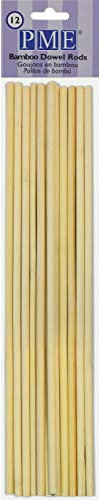 PME Bamboo Dowel Rods, Pack of 12,Beige,6 x 1 x 30 cm