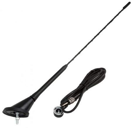 40cm Universal Autoantenne mit Kabel und Fuss KFZ Stabantenne UKW - FM - Dachantenne ANTENNENFUSS KOMPLETT
