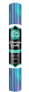 Vinyl 12x36 Roll Perm Adh Holographic Sky Blue