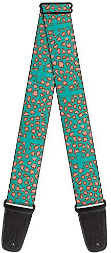 buckle-down gs-w32977 Kreuz Repeat Leopard Türkis/Pink Gitarrengurt