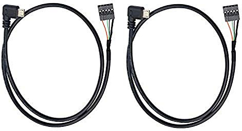 Duttek USB Header to Micro USB Dupont Cable, 90 Degree Right Angle Micro USB Male to 5 Pin Motherboard Female Adapter Dupont Extended Cable 50CM/1.64FT (2-Pack)